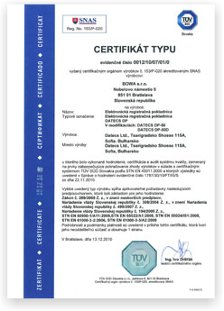 Certifik�ty k registra�n�m pokladniciam
